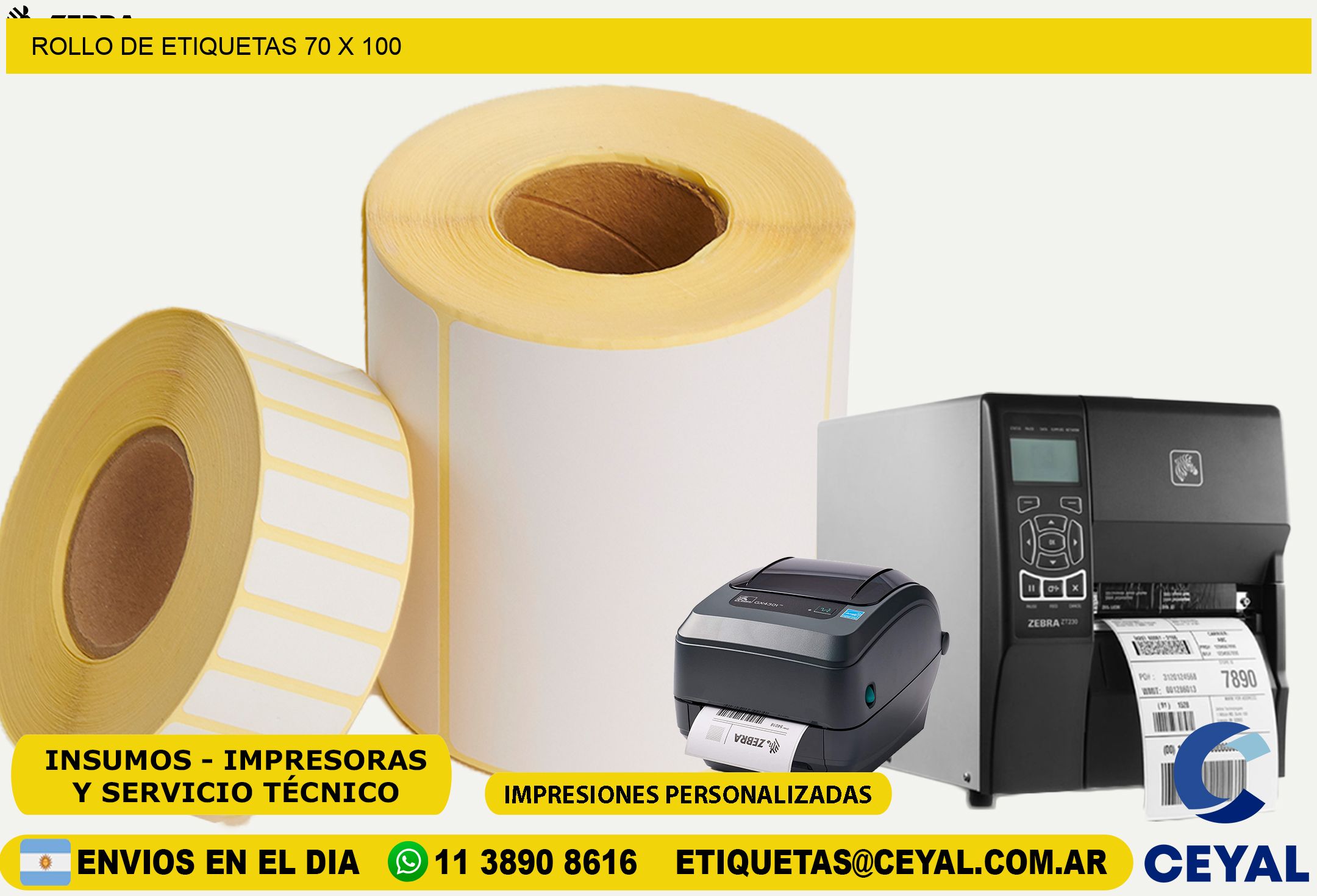 ROLLO DE ETIQUETAS 70 x 100