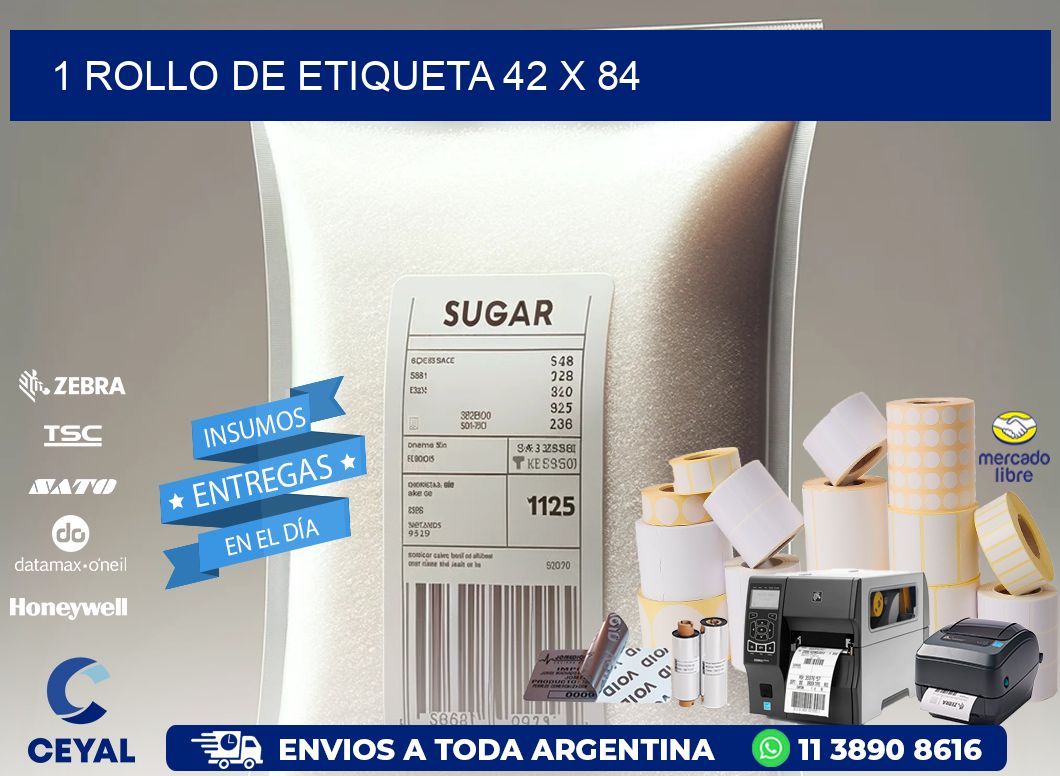 1 ROLLO DE ETIQUETA 42 x 84