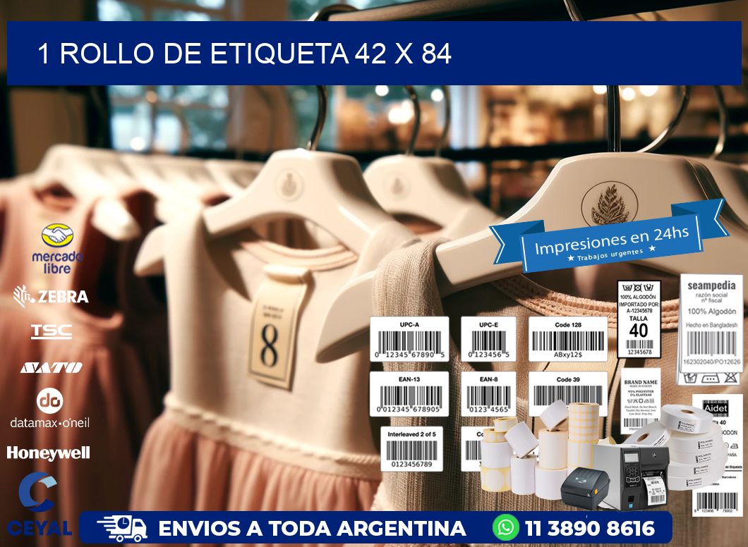 1 ROLLO DE ETIQUETA 42 x 84