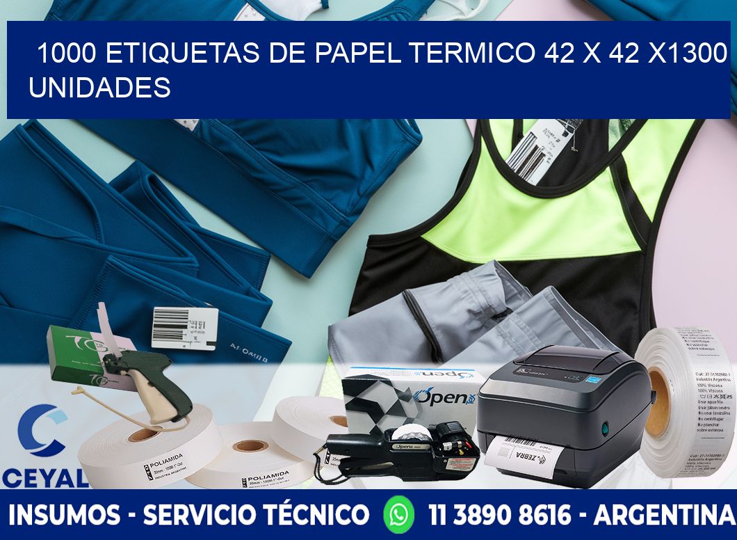 1000 ETIQUETAS DE PAPEL TERMICO 42 x 42 X1300 UNIDADES