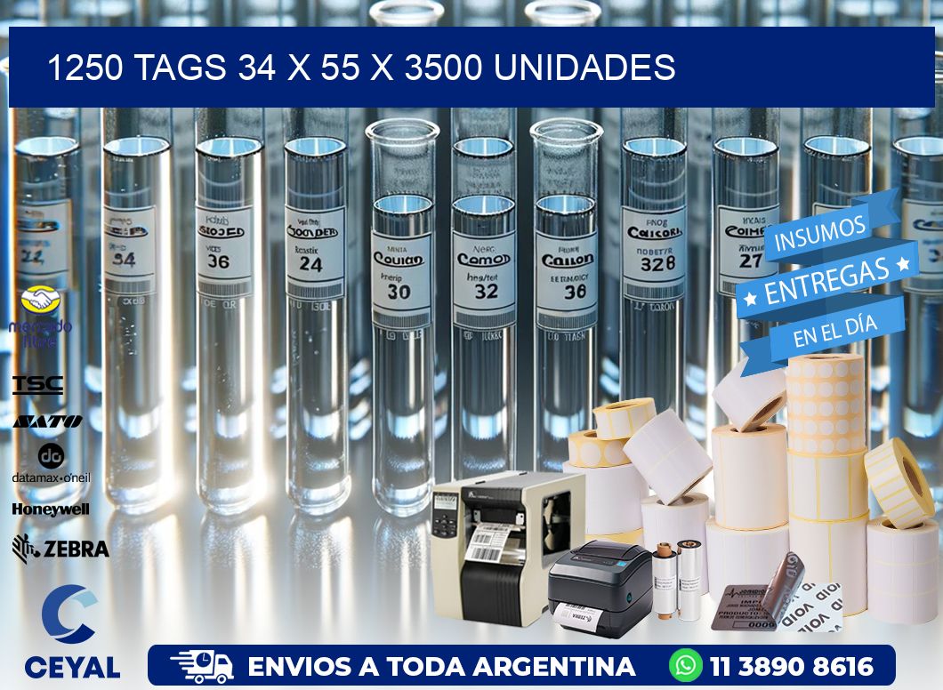 1250 TAGS 34 x 55 X 3500 UNIDADES