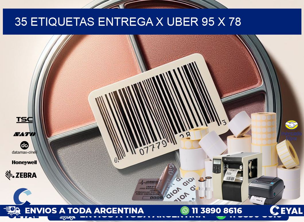 35 ETIQUETAS ENTREGA X UBER 95 x 78