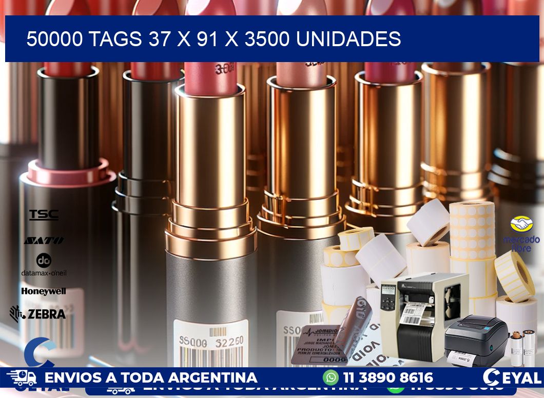 50000 TAGS 37 x 91 X 3500 UNIDADES