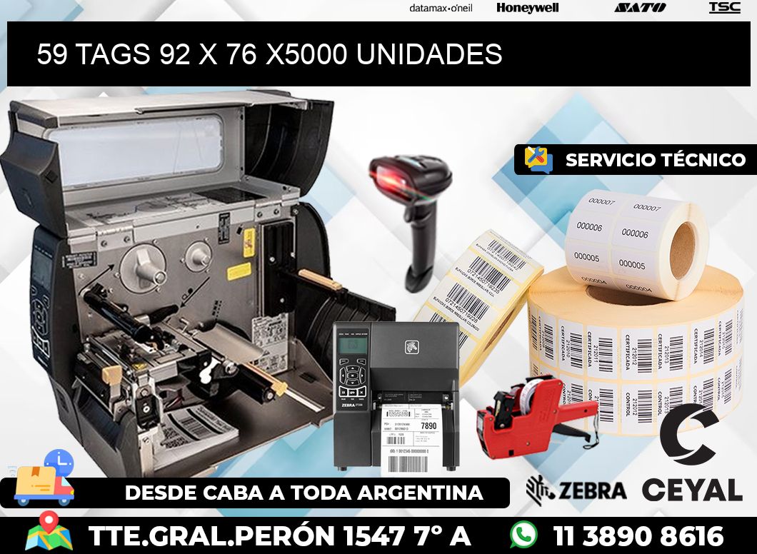 59 TAGS 92 x 76 X5000 UNIDADES