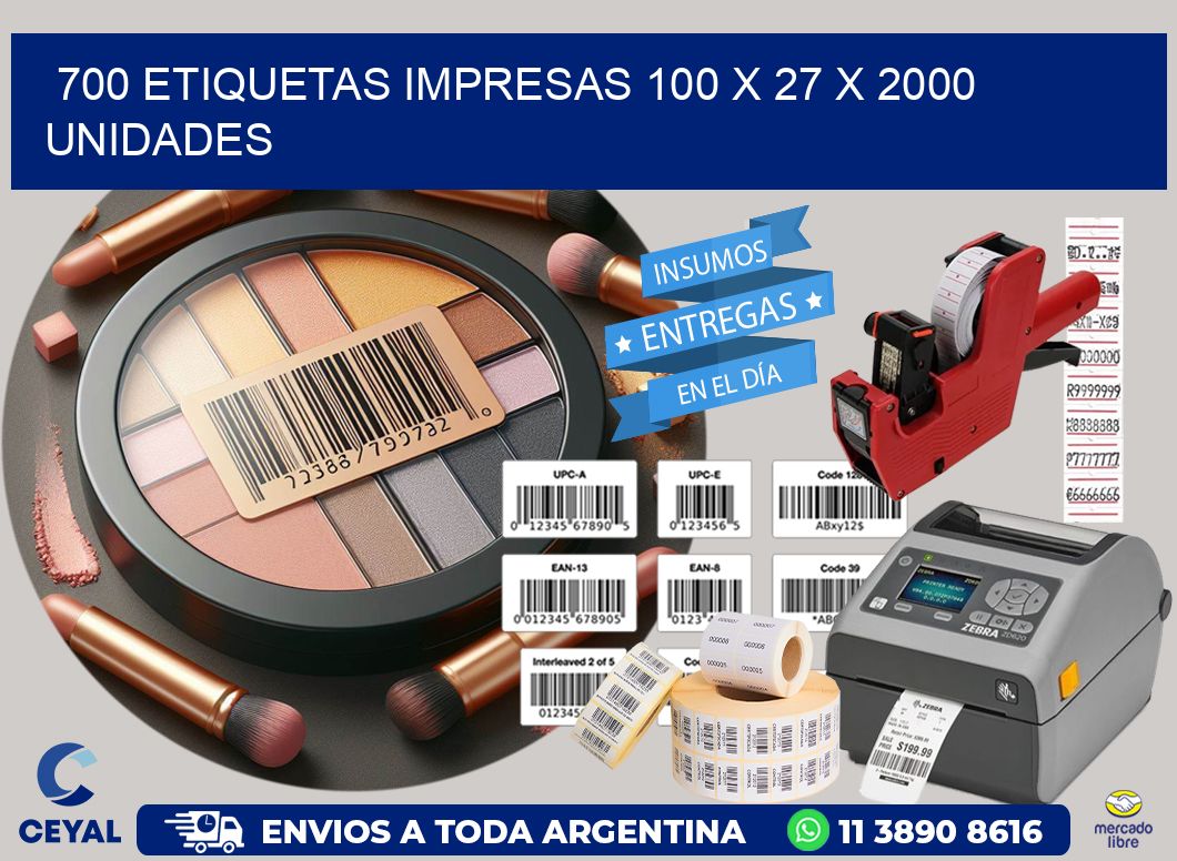 700 ETIQUETAS IMPRESAS 100 x 27 X 2000 UNIDADES