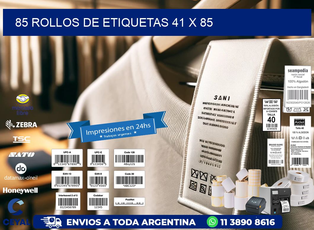 85 ROLLOS DE ETIQUETAS 41 x 85