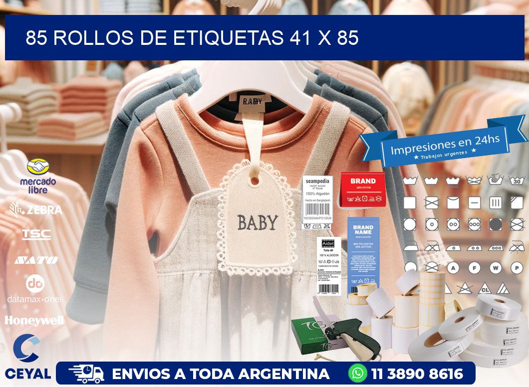 85 ROLLOS DE ETIQUETAS 41 x 85