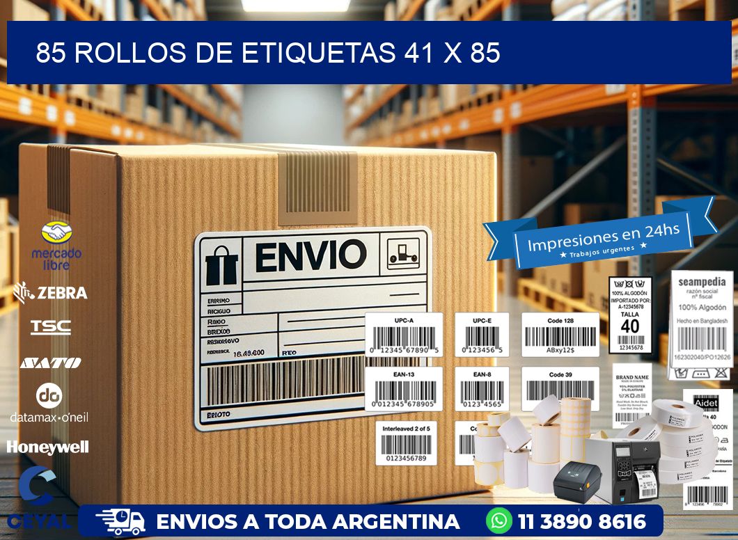 85 ROLLOS DE ETIQUETAS 41 x 85