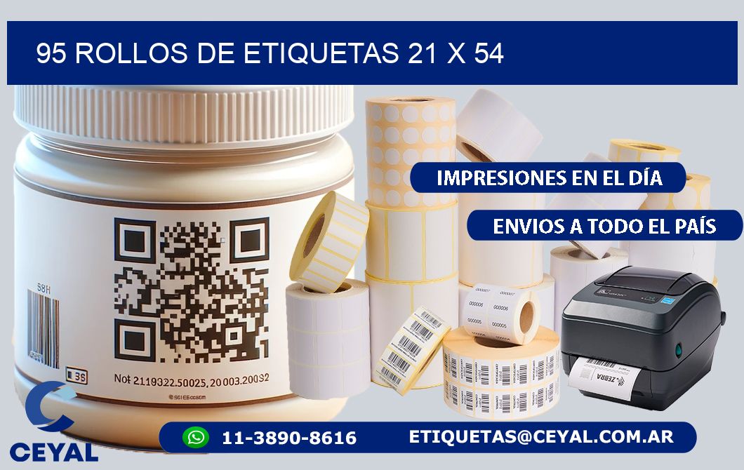 95 ROLLOS DE ETIQUETAS 21 x 54