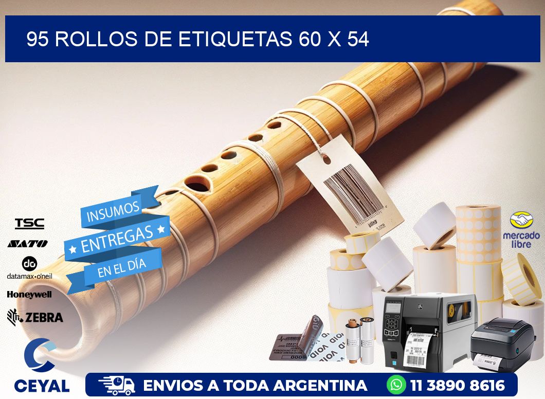 95 ROLLOS DE ETIQUETAS 60 x 54