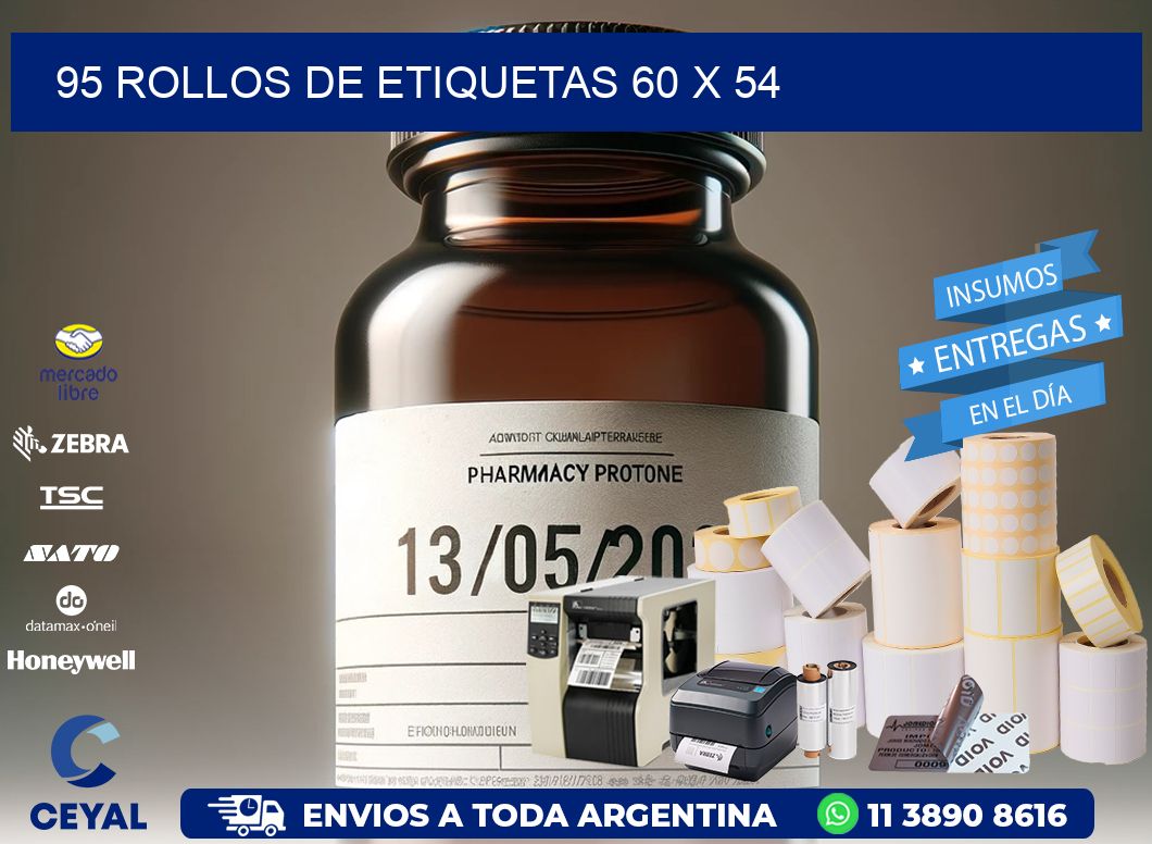 95 ROLLOS DE ETIQUETAS 60 x 54