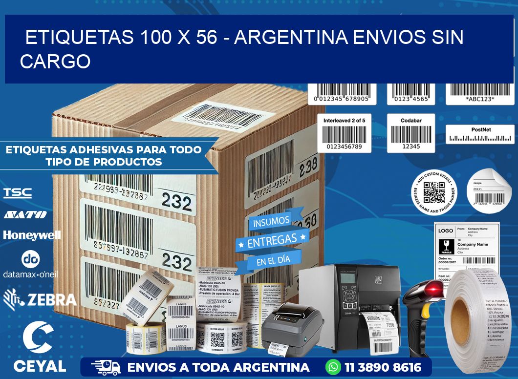 ETIQUETAS 100 x 56 - ARGENTINA ENVIOS SIN CARGO