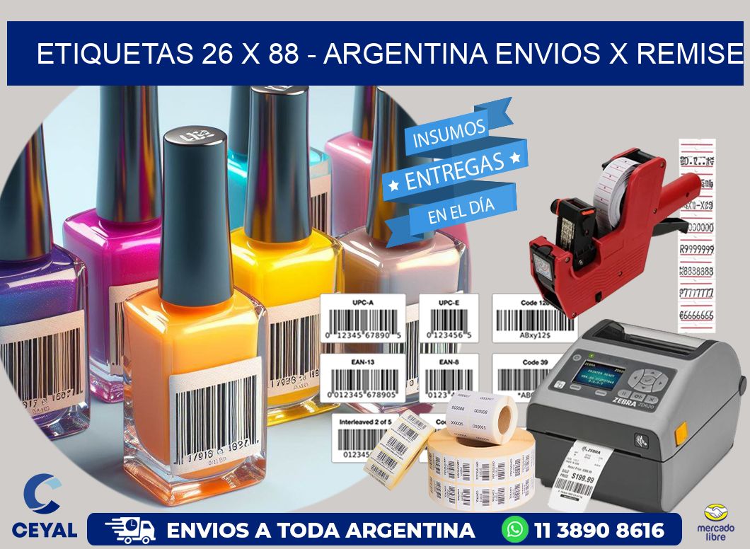 ETIQUETAS 26 x 88 - ARGENTINA ENVIOS X REMISE