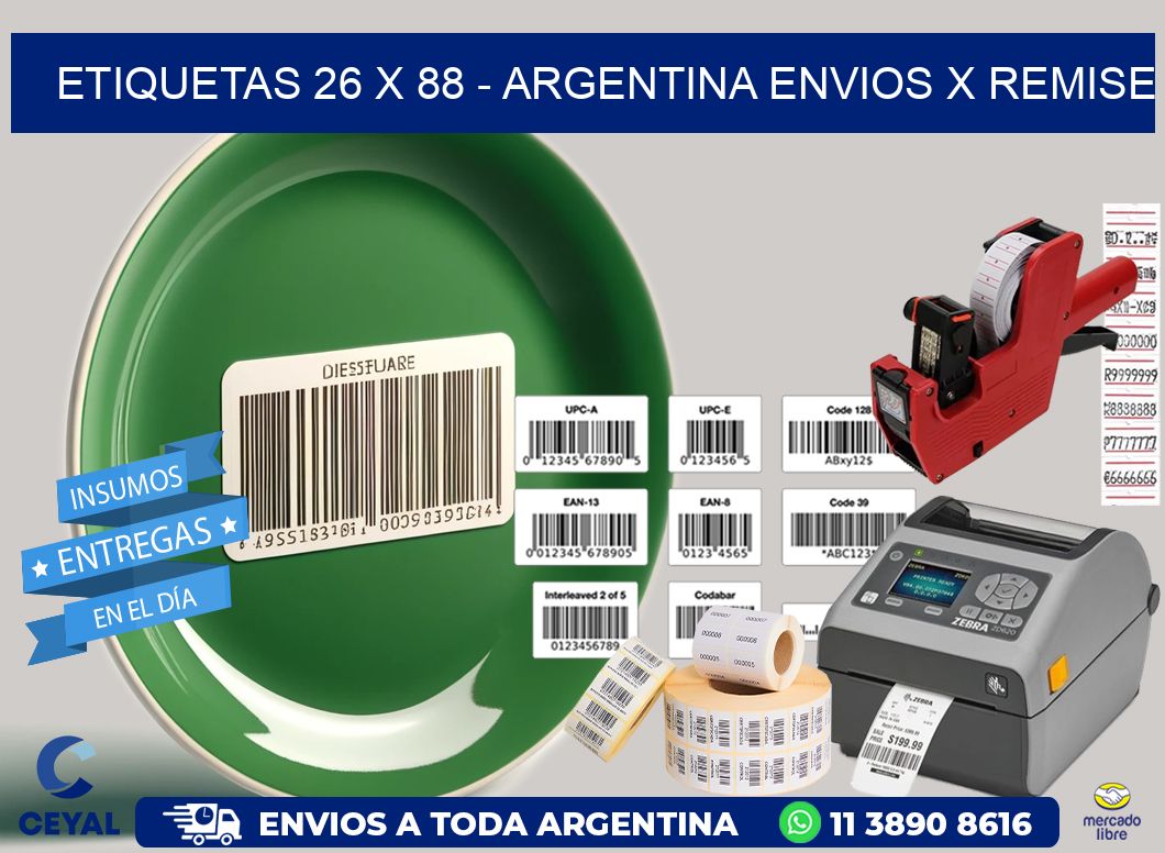 ETIQUETAS 26 x 88 – ARGENTINA ENVIOS X REMISE