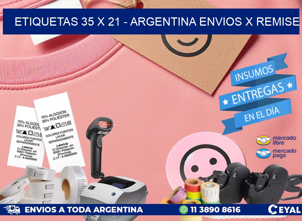 ETIQUETAS 35 x 21 - ARGENTINA ENVIOS X REMISE