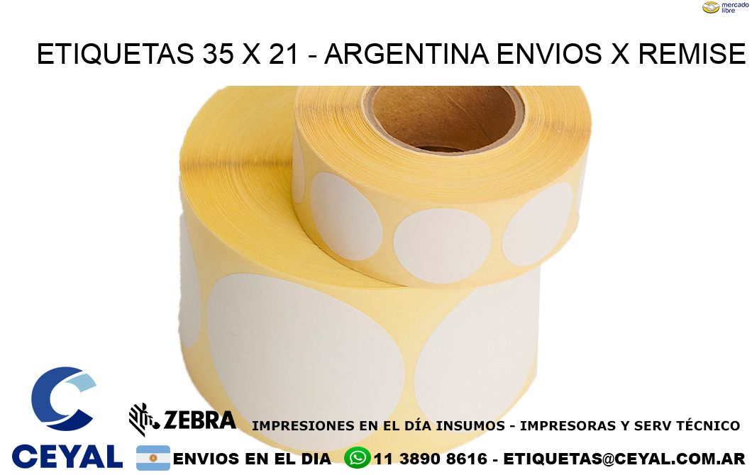 ETIQUETAS 35 x 21 - ARGENTINA ENVIOS X REMISE