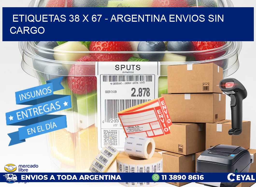 ETIQUETAS 38 x 67 - ARGENTINA ENVIOS SIN CARGO