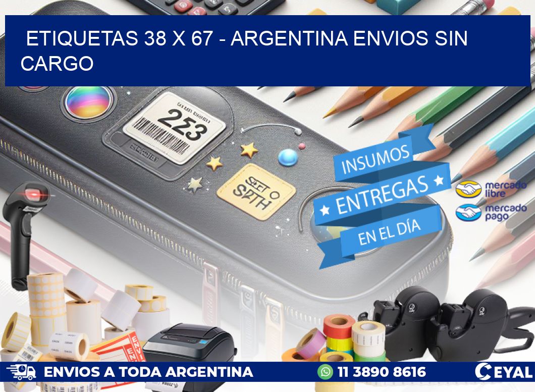 ETIQUETAS 38 x 67 - ARGENTINA ENVIOS SIN CARGO