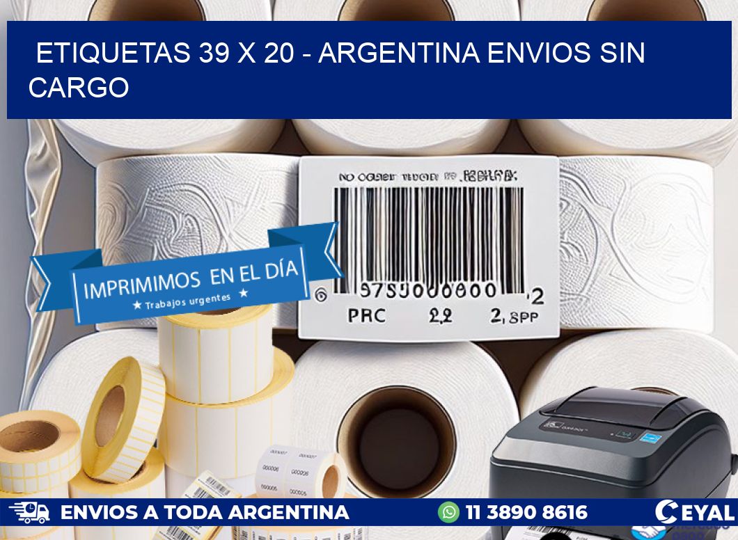 ETIQUETAS 39 x 20 - ARGENTINA ENVIOS SIN CARGO