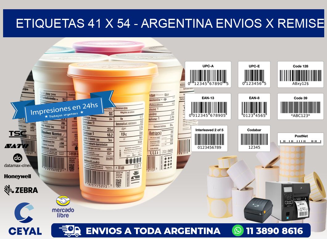 ETIQUETAS 41 x 54 - ARGENTINA ENVIOS X REMISE