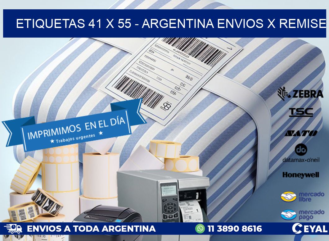 ETIQUETAS 41 x 55 - ARGENTINA ENVIOS X REMISE