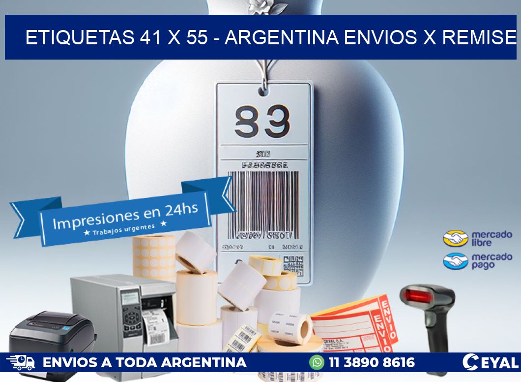 ETIQUETAS 41 x 55 - ARGENTINA ENVIOS X REMISE