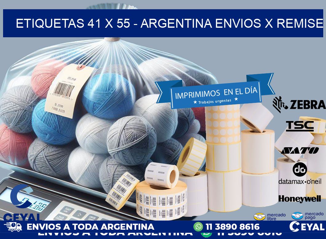 ETIQUETAS 41 x 55 - ARGENTINA ENVIOS X REMISE