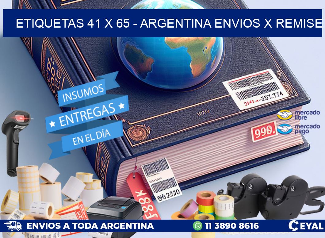 ETIQUETAS 41 x 65 - ARGENTINA ENVIOS X REMISE