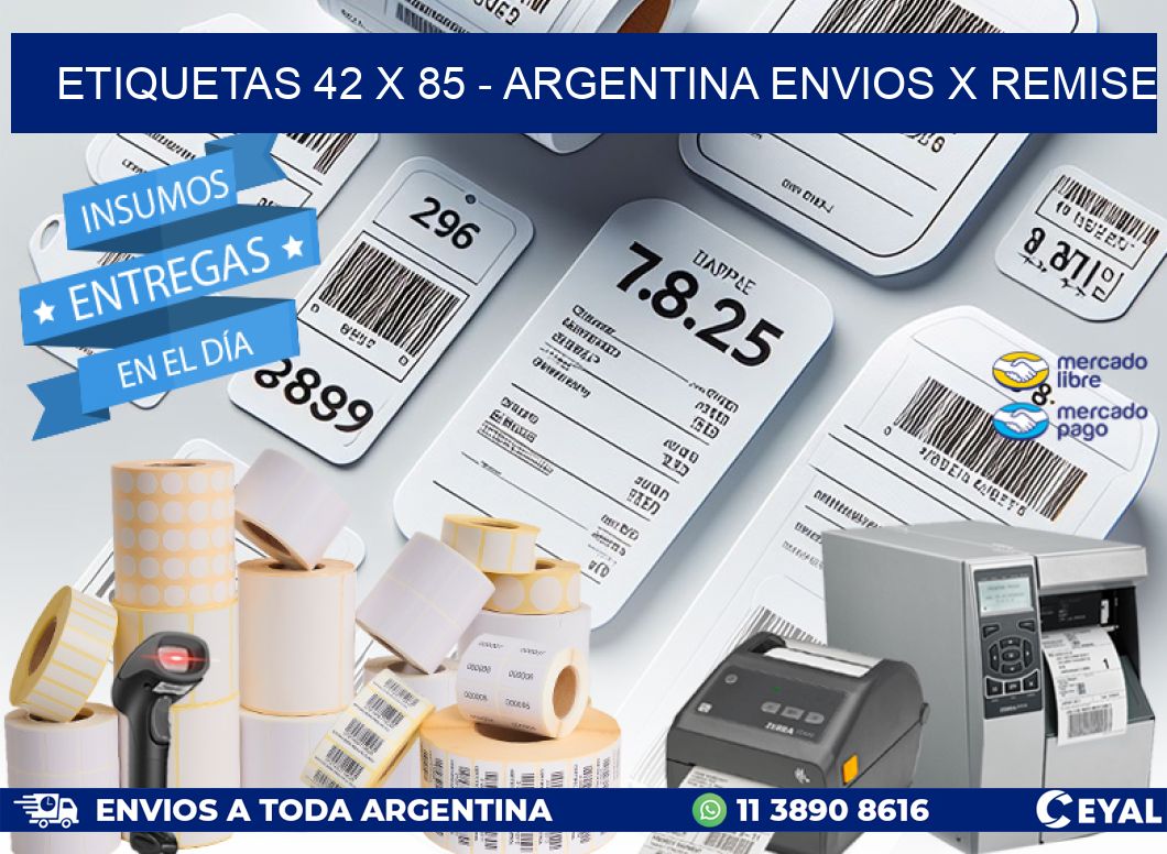 ETIQUETAS 42 x 85 - ARGENTINA ENVIOS X REMISE