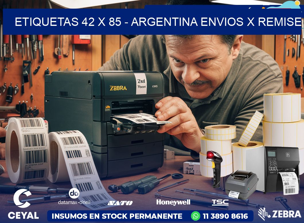 ETIQUETAS 42 x 85 - ARGENTINA ENVIOS X REMISE