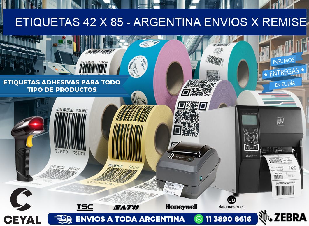 ETIQUETAS 42 x 85 – ARGENTINA ENVIOS X REMISE