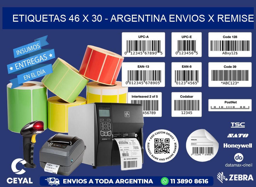 ETIQUETAS 46 x 30 - ARGENTINA ENVIOS X REMISE