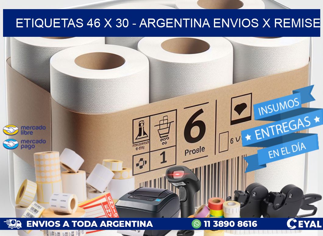 ETIQUETAS 46 x 30 - ARGENTINA ENVIOS X REMISE