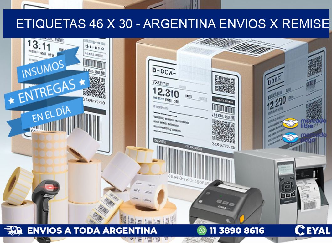 ETIQUETAS 46 x 30 - ARGENTINA ENVIOS X REMISE