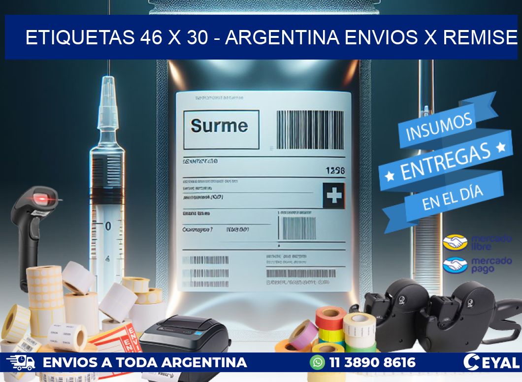 ETIQUETAS 46 x 30 - ARGENTINA ENVIOS X REMISE