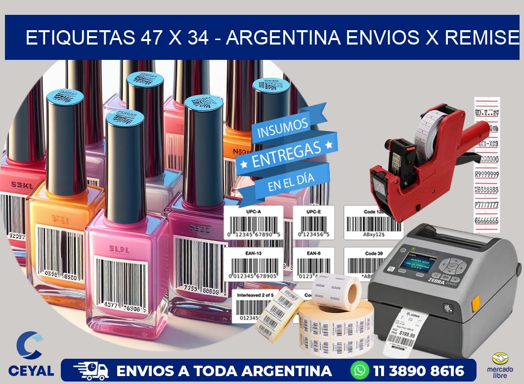 ETIQUETAS 47 x 34 - ARGENTINA ENVIOS X REMISE