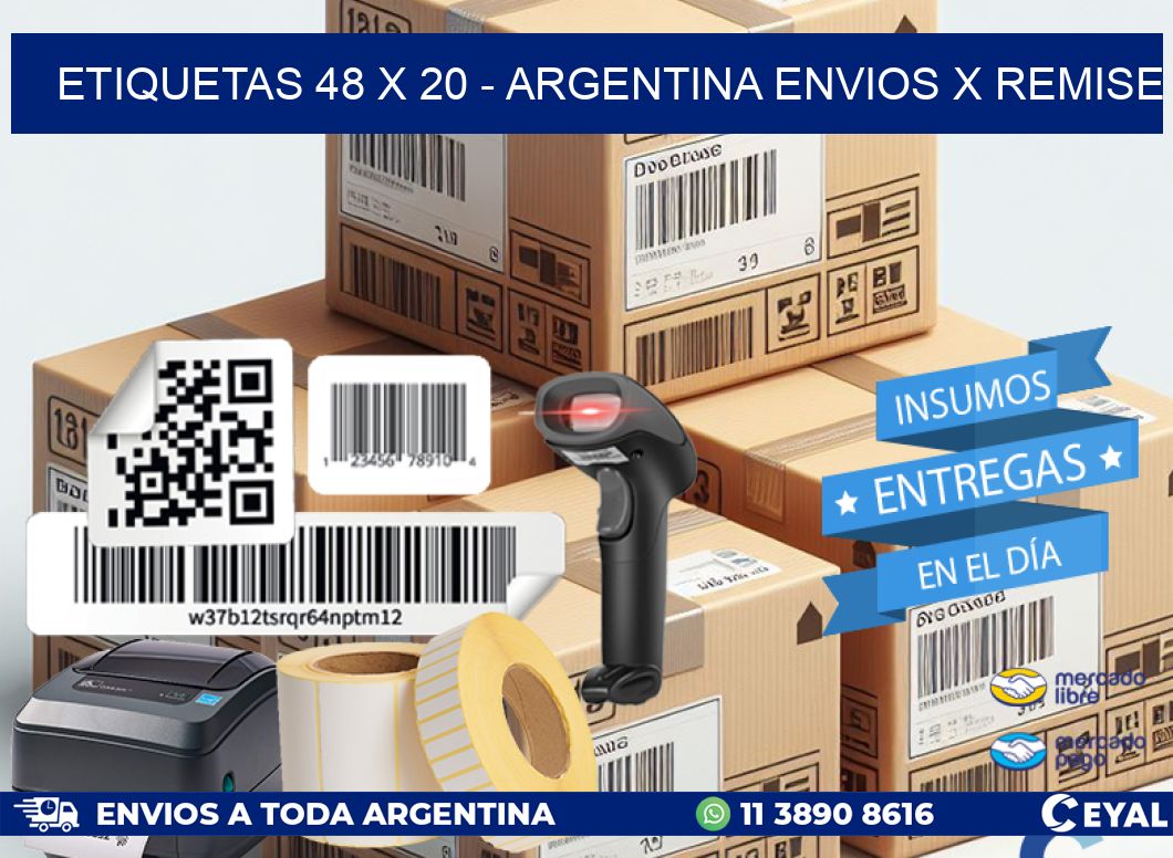 ETIQUETAS 48 x 20 - ARGENTINA ENVIOS X REMISE