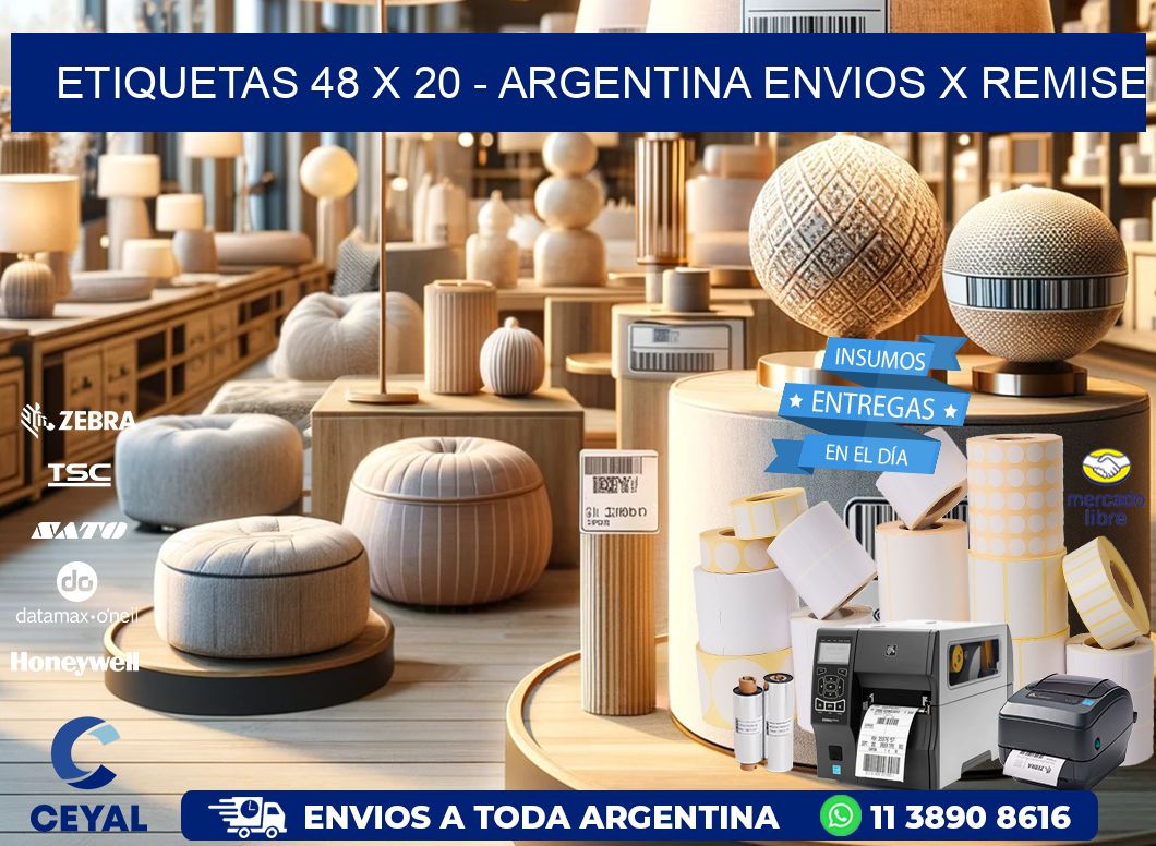 ETIQUETAS 48 x 20 - ARGENTINA ENVIOS X REMISE