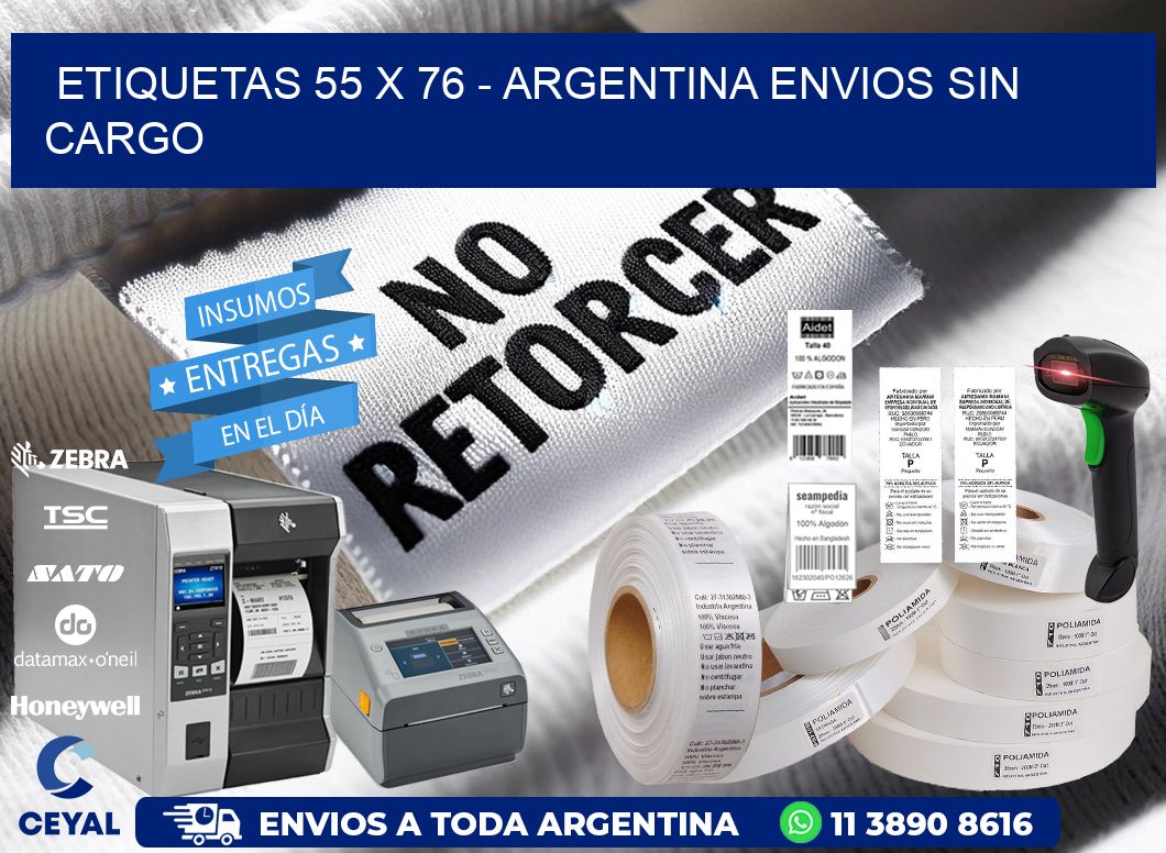 ETIQUETAS 55 x 76 - ARGENTINA ENVIOS SIN CARGO