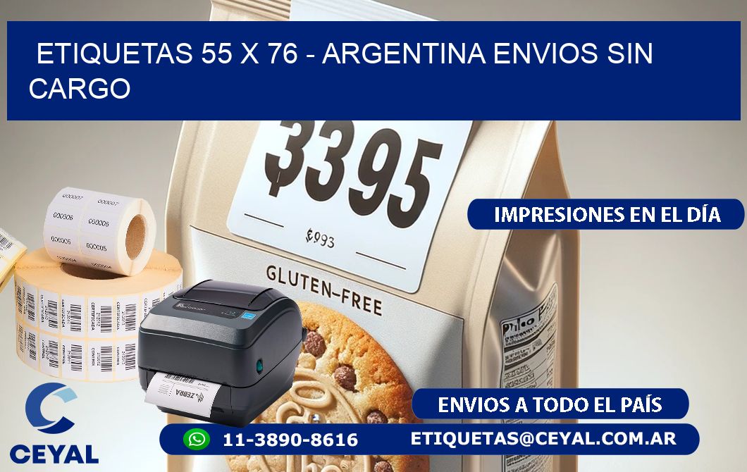 ETIQUETAS 55 x 76 - ARGENTINA ENVIOS SIN CARGO