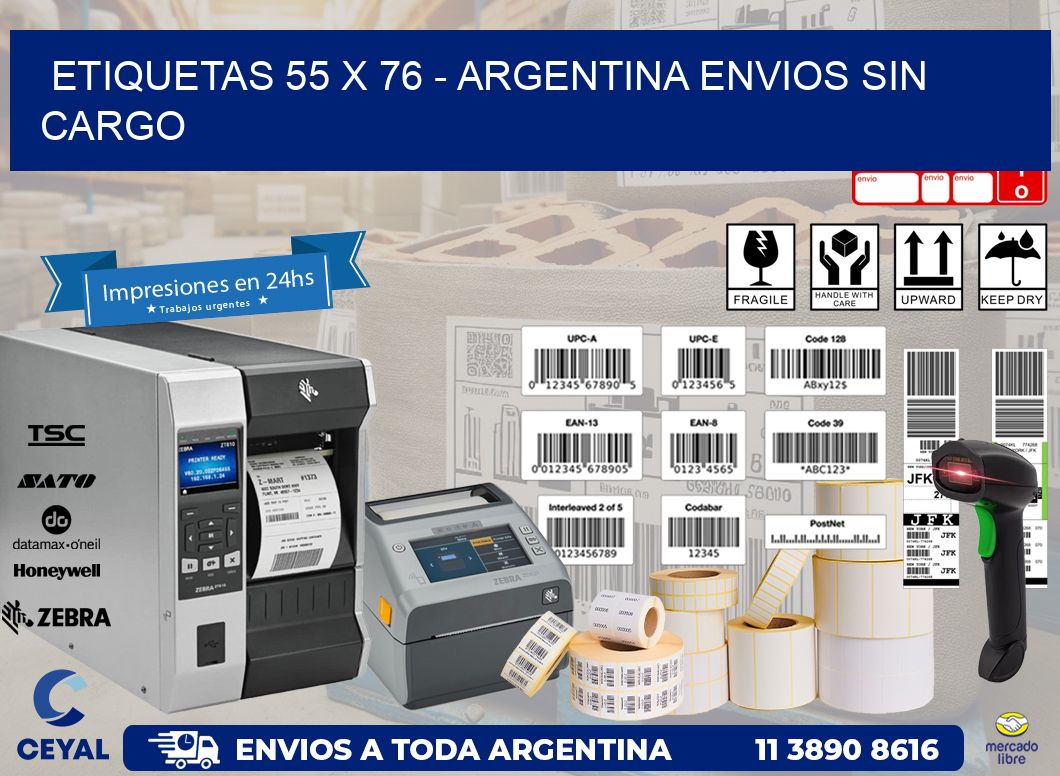 ETIQUETAS 55 x 76 – ARGENTINA ENVIOS SIN CARGO