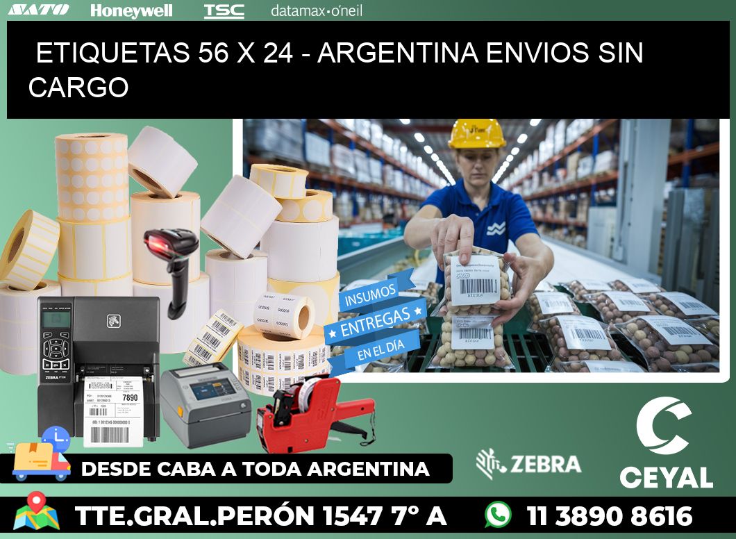 ETIQUETAS 56 x 24 - ARGENTINA ENVIOS SIN CARGO