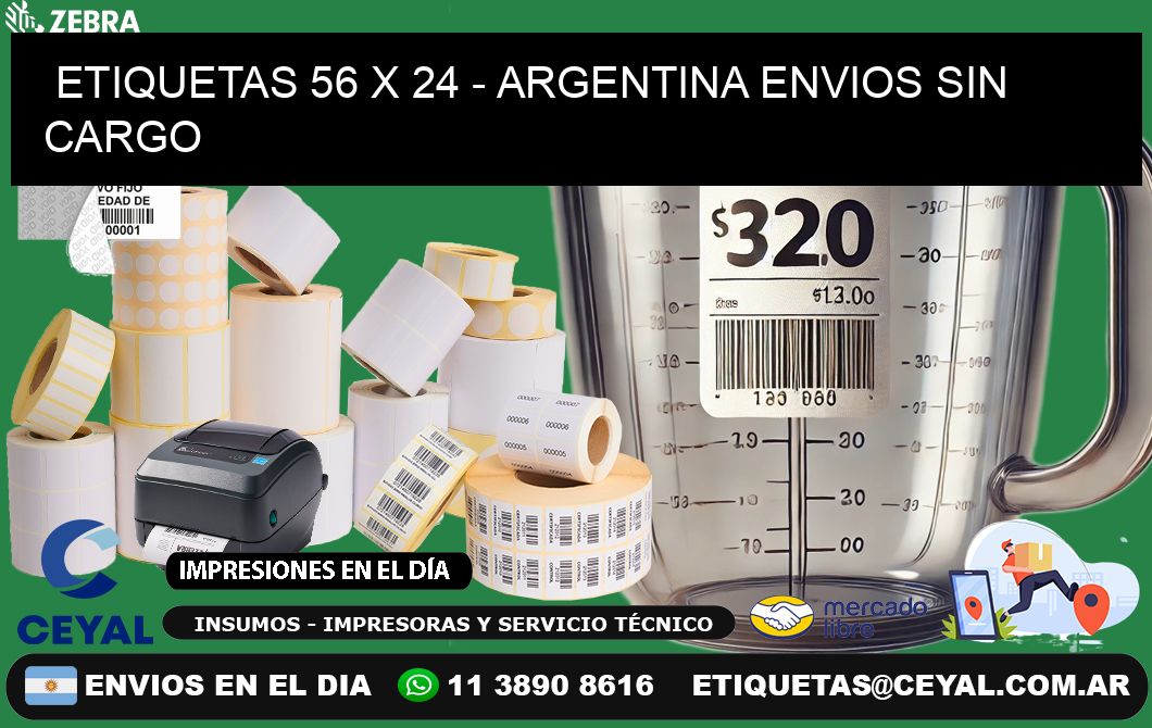 ETIQUETAS 56 x 24 - ARGENTINA ENVIOS SIN CARGO