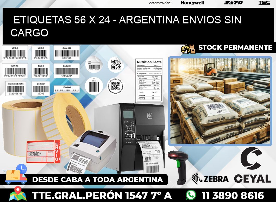 ETIQUETAS 56 x 24 – ARGENTINA ENVIOS SIN CARGO