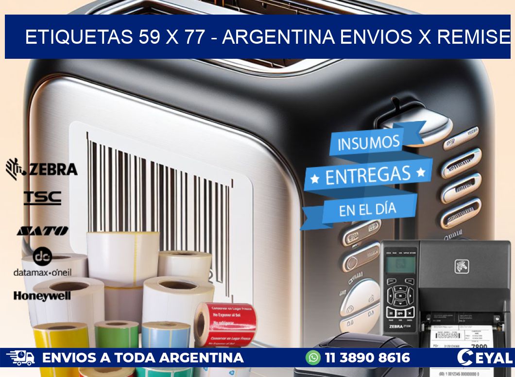 ETIQUETAS 59 x 77 - ARGENTINA ENVIOS X REMISE