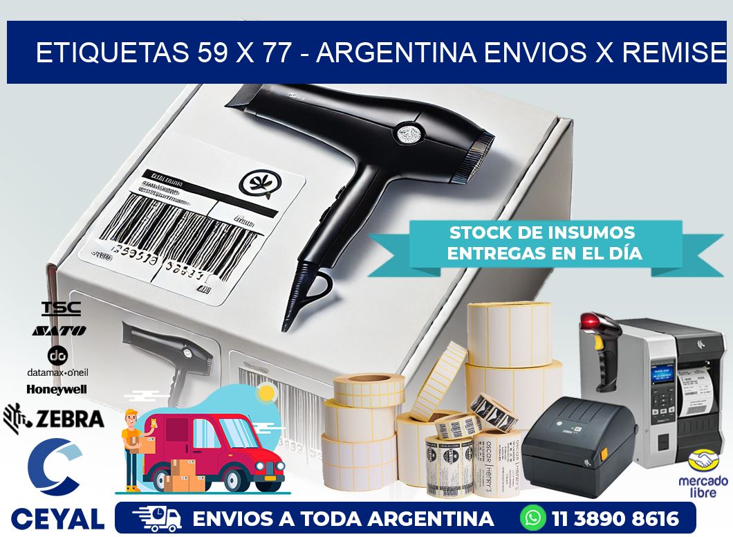 ETIQUETAS 59 x 77 – ARGENTINA ENVIOS X REMISE