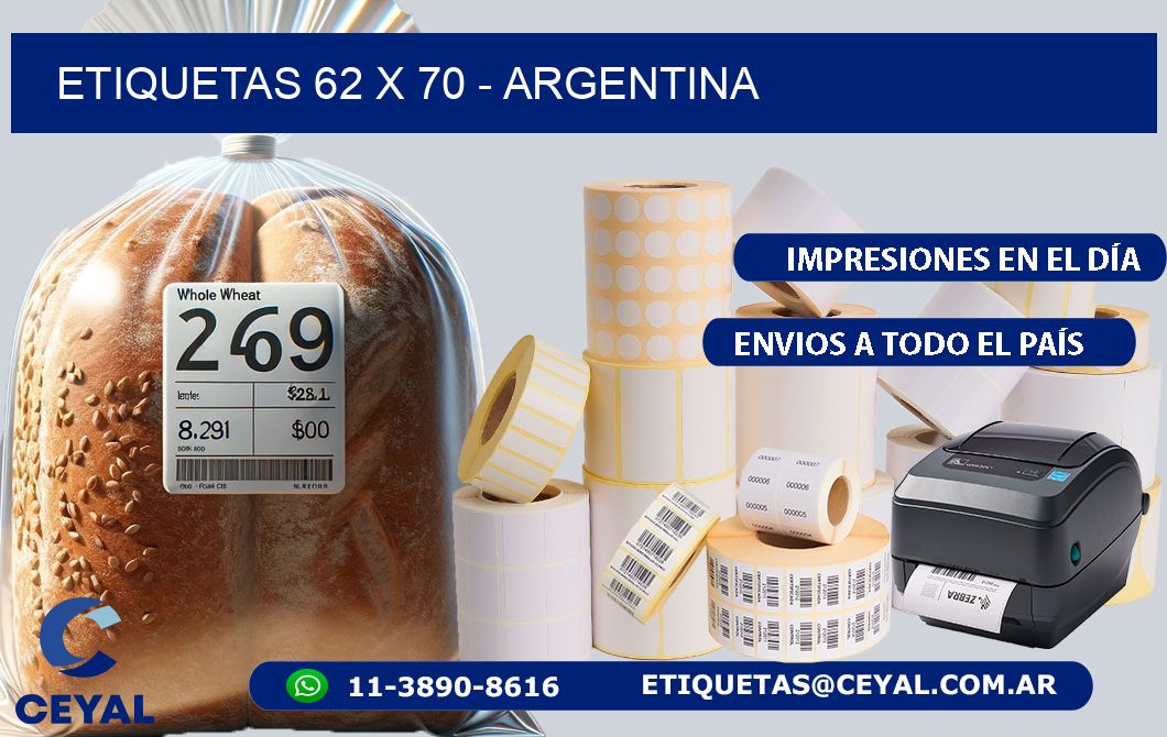 ETIQUETAS 62 x 70 - ARGENTINA