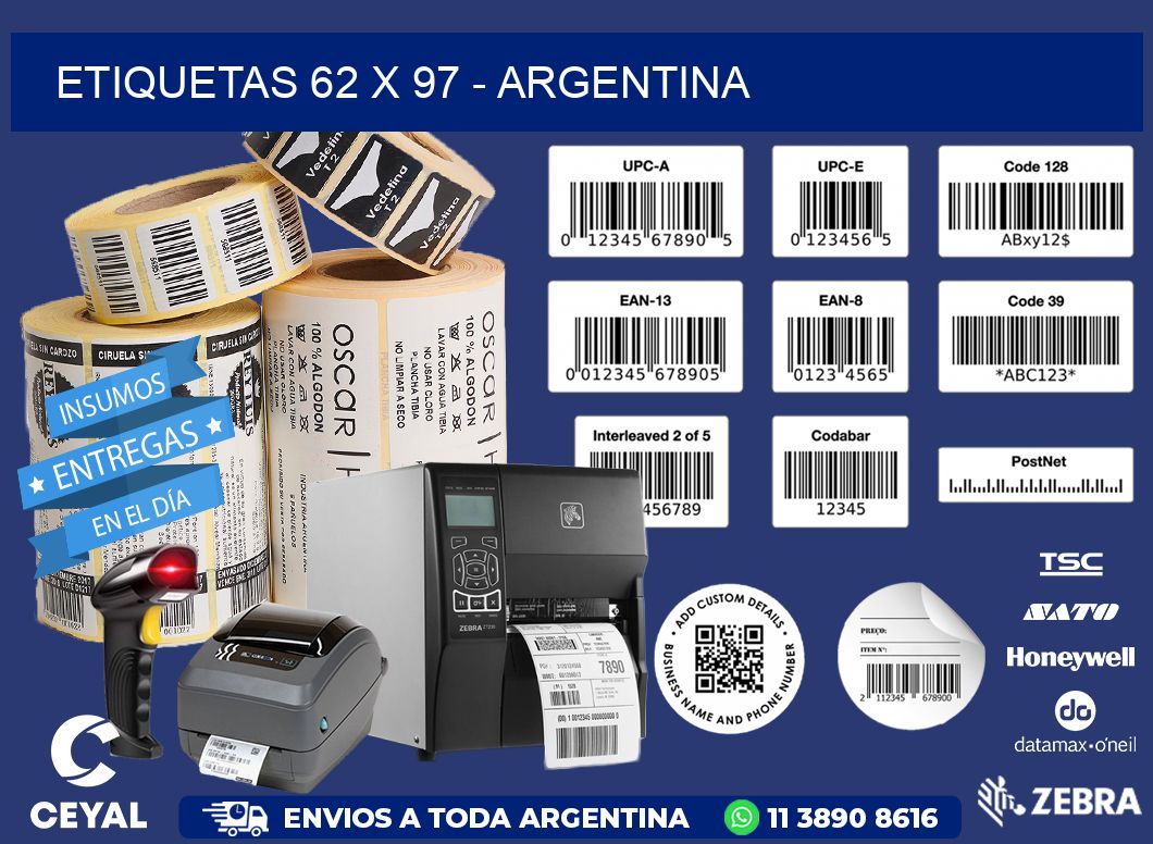 ETIQUETAS 62 x 97 - ARGENTINA