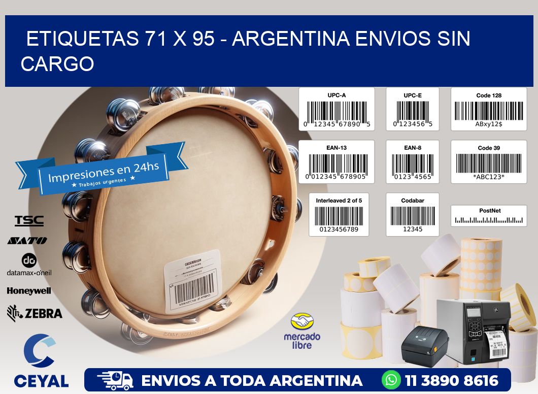 ETIQUETAS 71 x 95 - ARGENTINA ENVIOS SIN CARGO