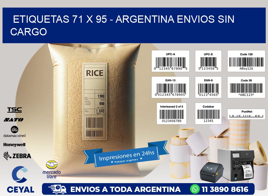 ETIQUETAS 71 x 95 - ARGENTINA ENVIOS SIN CARGO